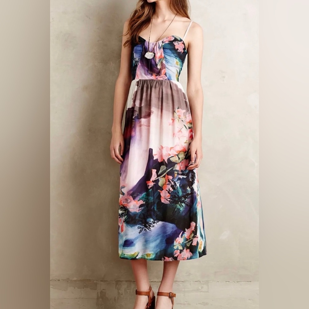 Anthropologie Corey Lynn Carter Floral Day Break Maxi Dress Size 2